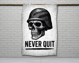 The image is a black and white advertisement for a product, likely a double-fold hem or a 2-meter-long fabric. The ad provides a size guide for the product, indicating that it is 56 inches long and 34.5 inches wide.