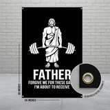 Father Forgive Me For These Gains Gym Wall Art, Motivational Workout Poster, Fitness Decor for Home Gym, Gift for Fitness Lovers