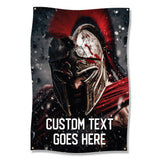 Spartan Warrior Poster, Medieval Soldier Flag, Historical Decor, Wall Art Print, Epic Battle Banner, Army Helmet Artwork