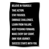 Motivational Wall Art Decor, Inspirational Quote Poster, Believe in Yourself, Take Action, Stay Focused, Embrace Challenges