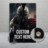 Spartan Warrior Tapestry Wall Decor, Customizable Ancient Greek Artwork Banner, Epic Mythical Warrior Home Decoration