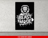 a black and white picture of a lion on a brick wall