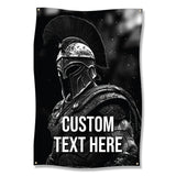 Spartan Warrior Wall Art, Medieval Knight Poster, Heroic Soldier Artwork, Man Cave Decor, Gift for Him, Customizable Wall Banner