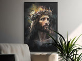 Jesus Christ Crown of Thorns Art, Christian Wall Decor, Religious Painting Print, Spiritual Home Faith Art, Watercolor Jesus, Christ