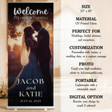 Custom Retractable Banner for Wedding – Personalized Photo Wedding Welcome Sign, Reception Decor, and Backdrop
