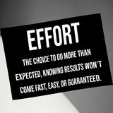 Effort Motivational Poster, Inspirational Wall Art, Office Decor, Success Quote Print, Hustle Artwork, Determination Sign