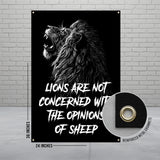 Lion Wall Art, Animal Motivational Poster, Inspirational Quote Decor, Black and White Lion Print, Roaring Lion Wall Hanging