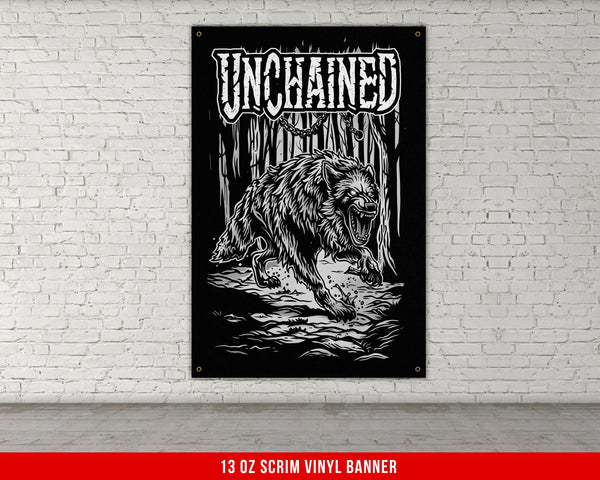 a black and white poster of a bear in the woods
