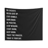 Motivational Quotes Wall Tapestry - Gym Decor - Large Motivational Fitness - Weightlifting Art