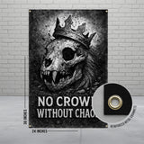 Gothic Skull Art Poster, Dark Wall Decor, Crowned Skull Print, Edgy Home Decor, Gothic Wall Art, Unique Halloween Decoration, 24x36