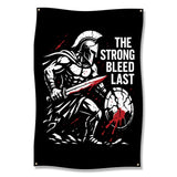 Spartan Warrior Poster, Inspirational Wall Art, Motivational Decor, The Strong Bleed Last, Home Office Gym Art, Man Cave Print