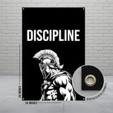 Discipline Spartan Warrior Poster, Motivational Wall Art, Gym Decor, Inspirational Fitness Banner, Home Workout Decoration