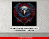 Eagle USA Banner - Home Gym Decor - Large Wall Art - Fitness Training - Garage Inspirational - Patriotic - V2