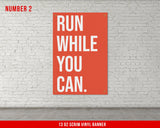 Running Quotes Banners - Set of 4 - Home Gym Decor - Large Quote Wall Art - Cardio Fitness - Runners