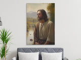 Jesus Christ Painting, Christian Wall Art, Religious Decor, Savior Portrait, Inspirational Faith Print, Sacred Lord Jesus Landscape, Divine