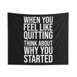When You Feel Like Quitting Wall Tapestry - Gym Decor - Large Motivational Fitness - Weightlifting Art