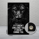 Motivational Lion Quote Poster, Inspirational Wall Art, Black and White Lion Print, Office Decor, Challenge Quote, 24x36 Poster
