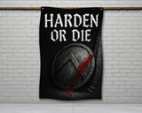 The image is a black and white advertisement for a product, likely a double-fold hem or a 2-meter-long fabric. The ad provides a size guide for the product, indicating that it is 56 inches long and 34.5 inches wide.