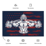 Gym Flags - Custom Home Gym Banner - Weightlifting Decor - Man Cave Wall Art - Gym Sign - Gym Gifts for Men - Gorilla USA - Red