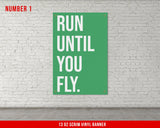 Running Quotes Banners - Set of 4 - Home Gym Decor - Large Quote Wall Art - Cardio Fitness - Runners