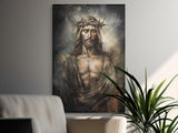 Jesus Christ, Crown of Thorns Portrait, Religious Christian Art, Sacred Spiritual Print, Devotional Faith Decor, Redeemer Messiah