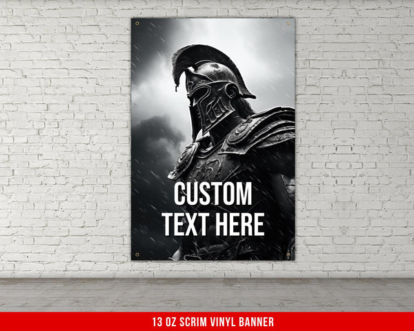 Spartan Banner For Home Gym Decor Weightlifting Motivational Quote Wall Art Fitness Powerlifting Inspirational Custom