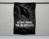 a comparison of banner sizes to scale, with a silhouette of a man standing next to the corresponding banner sizes.