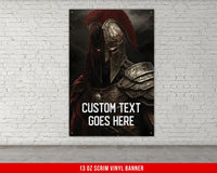 a poster of a knight with a custom text