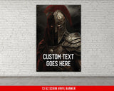 a poster of a knight with a custom text
