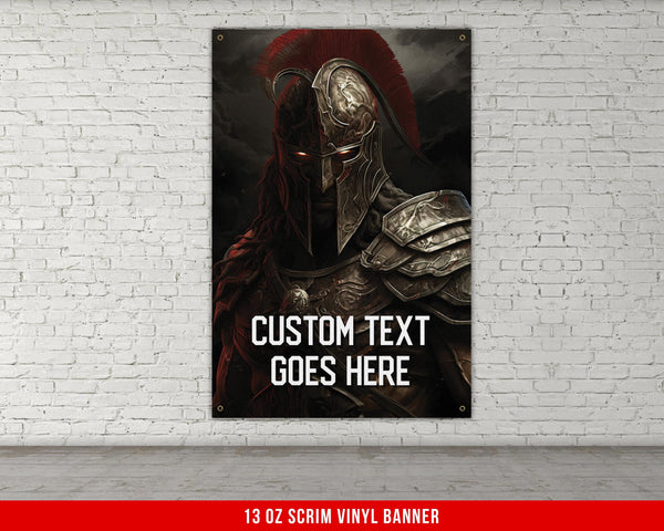 a poster of a knight with a custom text