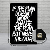 Motivational Wall Art, Inspirational Quote Poster, Office Decor, Positive Thinking, Change the Plan, Achieve Your Goals, Black and White