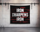 Iron Sharpens Iron Tapestry For Home Gyms Dorms, Motivational Quotes, Inspirational Decor, Weightlifting Fitness Wall Art, Workouts