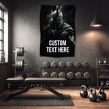 The image is a promotional graphic for a fabric product, specifically a 9 oz polyester fabric. It features a close-up view of the fabric, highlighting its properties such as dye sublimation, scratch resistance, wrinkles being free, and being washable.