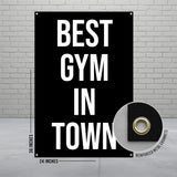 Best Gym In Town Banner, Motivational Gym Decor, Gym Wall Art, Fitness Poster, Workout Inspiration, Home Gym Decoration Sign
