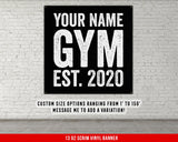Your Name Gym Custom Banner - Home Vinyl Decor - Large Quote Wall Art - Personalization - Customize Year