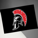 Spartan Helmet with Red Plume Art, Ancient Warrior Decor, Greek Warrior Art Print, Mythical Warrior Poster, Bold Wall Decor