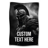Spartan Warrior Art, Customizable Poster, Wall Decor, Personalized Text, Greek Helmet Print, Men's Room Decoration, Unique Gift Idea