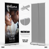 Custom Retractable Banner for Wedding – Personalized Photo Wedding Welcome Sign, Reception Decor, and Backdrop