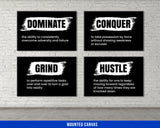 Definition Quotes Canvas Set - Home Gym Decor - Office Wall Art - Hustling Entrepreneur Inspiration