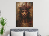 Jesus Christ Crown of Thorns Painting, Religious Christian Wall Art, Spiritual Home Decor, Divine Sacrifice Portrait, Faith Gift
Jesus