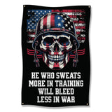 American Flag Skull Wall Art, Motivational Fitness Poster, Gym Decor, Inspirational Quote, Workout Room Sign, Home Fitness Decor