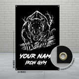 Panther Gym Banner, Custom Gym Sign, Personalized Workout Poster, Fitness Room Decor, Exercise Wall Art, Home Gym Motivation