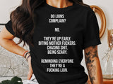 Funny T Shirt, Motivational Quote Shirt, Do Lions Complain Shirt, Inspirational Shirt, Graphic Tee, Sarcastic Shirt, Gift for Her