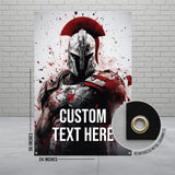 Custom Spartan Warrior Banner, Personalized Gladiator Wall Art, Custom Text Gladiator Poster, Medieval Warrior Decoration