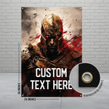 Custom Warrior Poster, Medieval Wall Art, Fantasy Warrior Print, Personalized Wall Decor, Customizable Knight Banner, Gaming Room Decor