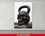 Skull Kettlebell Banner, Weightlifting Home Gym Decor, Custom Gym Banner, Personalized Gift for Him, Sports Wall Art, Motivational Banner
