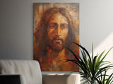Jesus Christ Canvas Print, Modern Abstract Religious Art, Spiritual Wall Decor, Christian Home Decor, Messiah Portrait Painting, Sacred