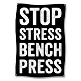 Stop Stress Bench Press Banner, Motivational Gym Decor, Fitness Wall Art, Workout Inspiration, Home Gym Poster