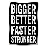 Motivational Wall Art, Bigger Better Faster Stronger Poster, Inspirational Gym Decor, Fitness Quote, Office Wall Banner