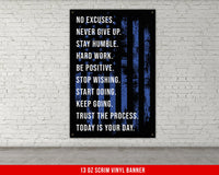 Motivational Quotes Banner - Home Gym Decor - Large Quote Wall Art - Fitness - USA Patriotic